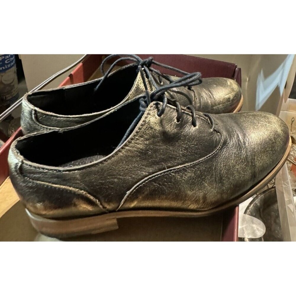 Wolverine Shoes 5 M Black Leather Brushed Off Gold Jude Oxfords Worn Once